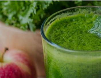 Close up of green cold pressed juice