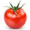 Bright red round tomato 