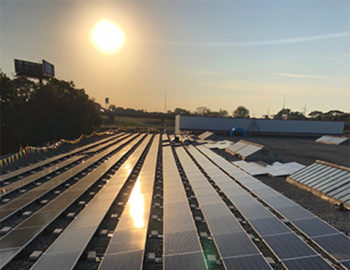 Solar panels on top of Maglio Companies roof in Glendale, WI