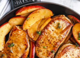 Pan Fried Pork Chops with Apples