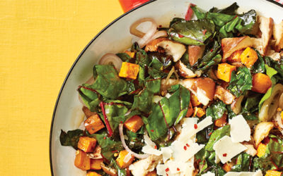 Winter Greens with Sweet Potato & Mushroom