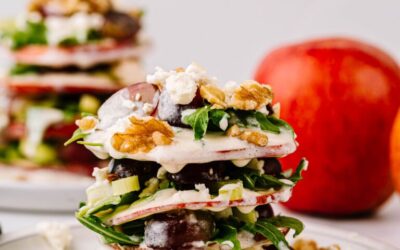 Stacked Waldorf apple salad